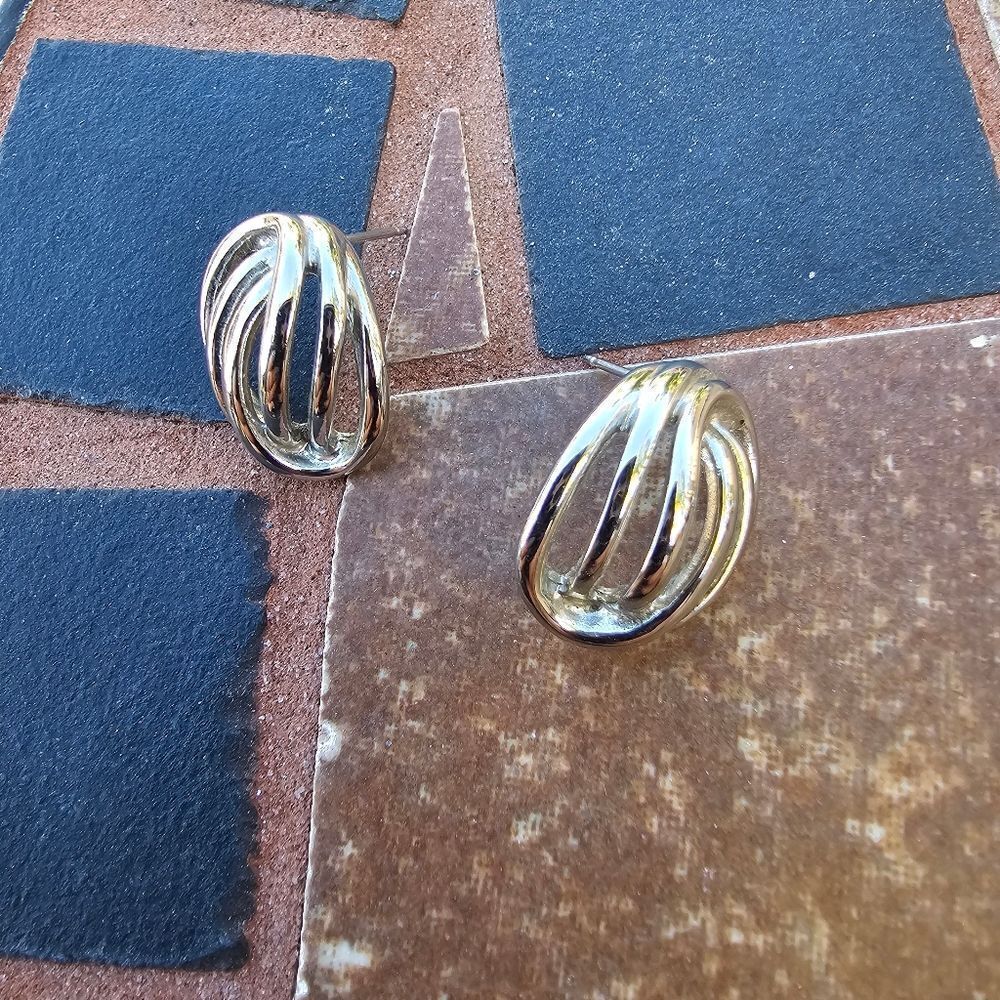 Vintage silver post back earrings